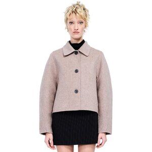 MIJEONG PARK Women's Handmade Short Coat Size M/L In Taupe